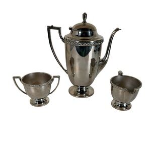 Maywood Rogers Silver Plated Tea Set Tea Pot #7501 Creamer #7504 Sugar 7503